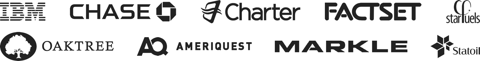 IBM - Chase - Charter - Factset - Starfuels - Oaktree - AmeriQuest - Markle - Statoil